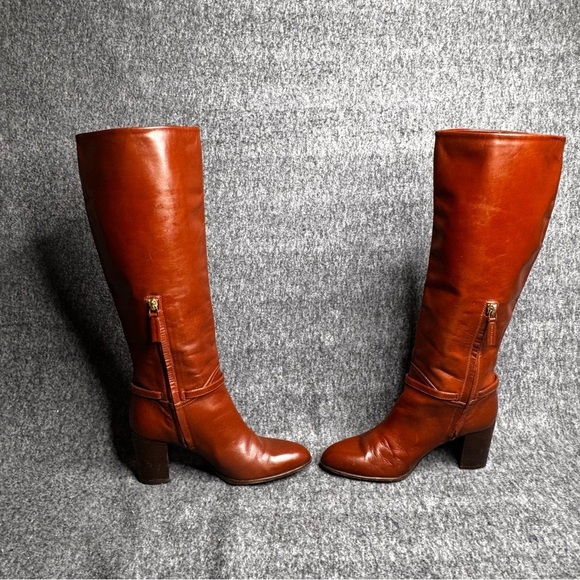 Ralph Lauren Purple Label Heeled Leather Platform Riding Boots Brown 36/ 6 - Picture 7 of 11